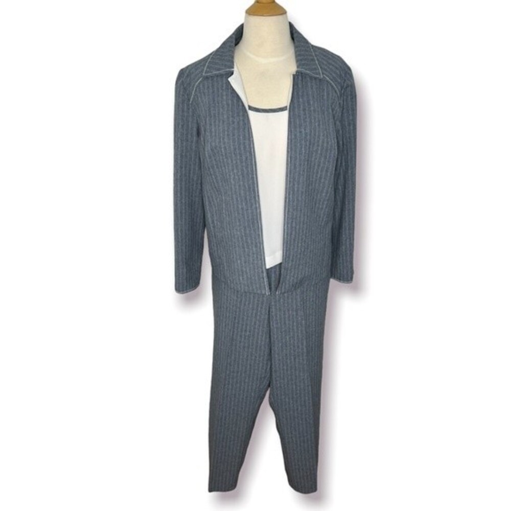 80s Vintage Three Piece Pants Suit Perceptions Coastal Grandma Coord Set